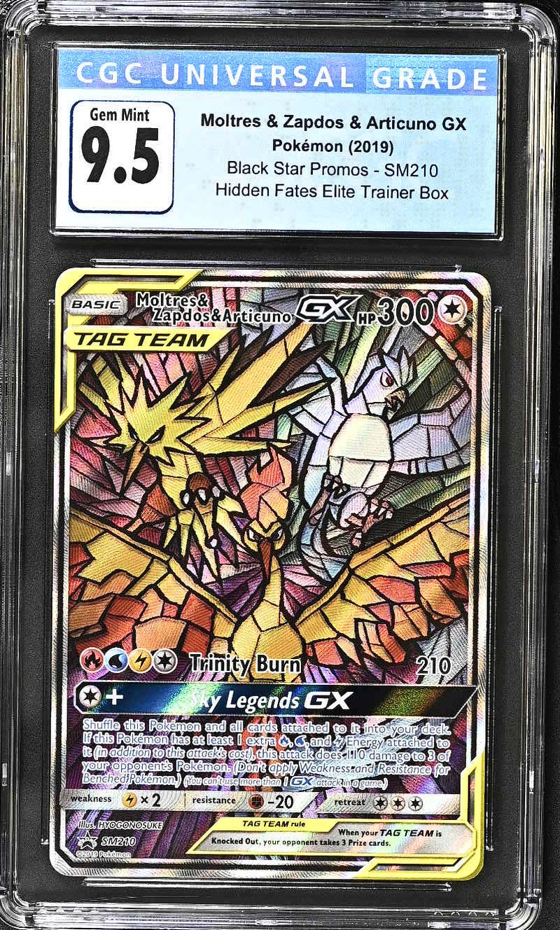 Moltres & Zapdos & Articuno Tag Team SM210 Hidden Fates Promo CGC 9.5 3784277083