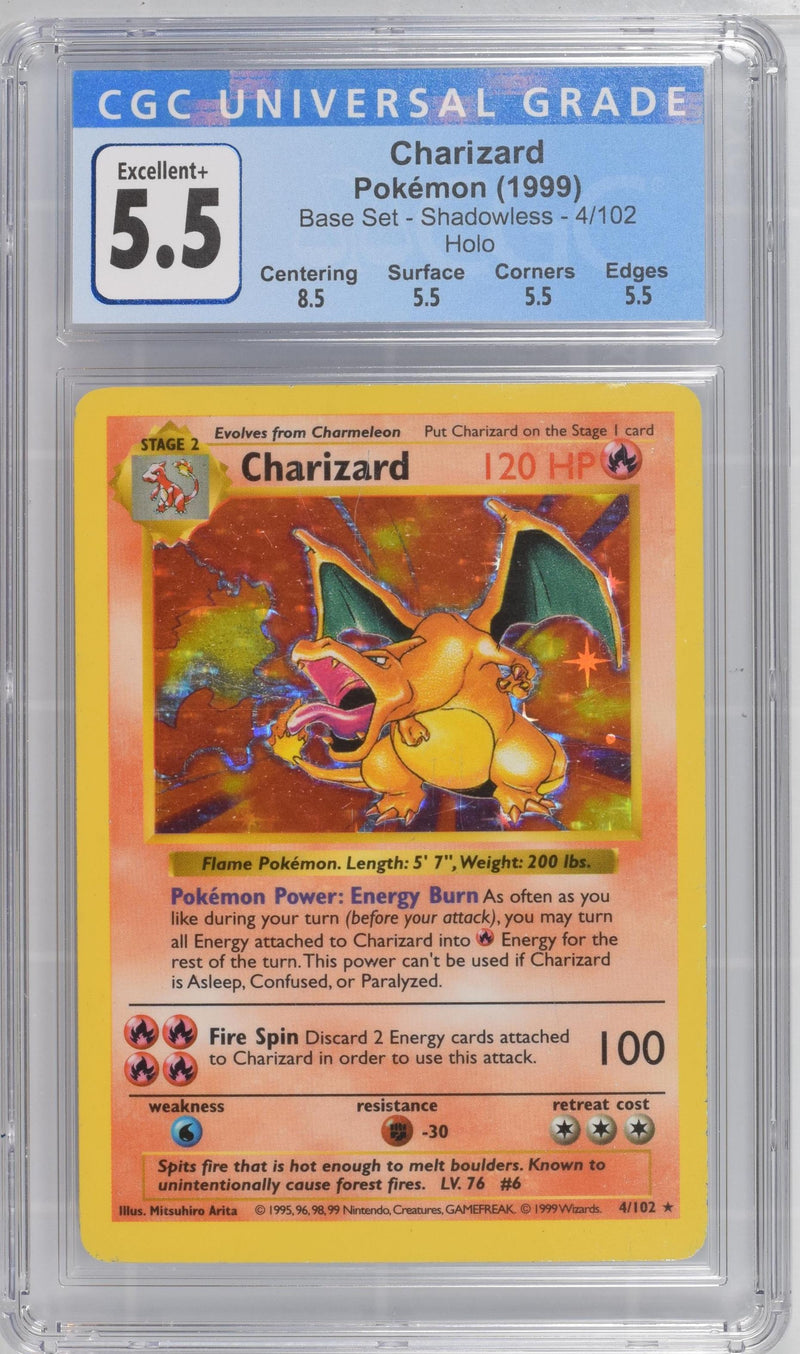 Charizard 4/102 Shadowless Base Set CGC 5.5 3795809001