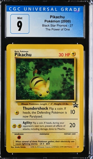 Pikachu 27 Wizards of the Coast Black Star Promo CGC 9 3828884013