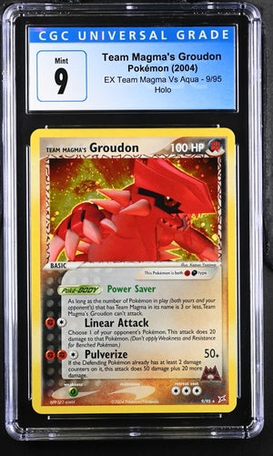 Team Magma's Groudon 9/95 EX Team Magma Vs Team Aqua CGC 9 4062712084