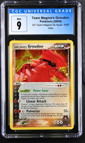 Team Magma's Groudon 9/95 EX Team Magma Vs Team Aqua CGC 9 4062712084