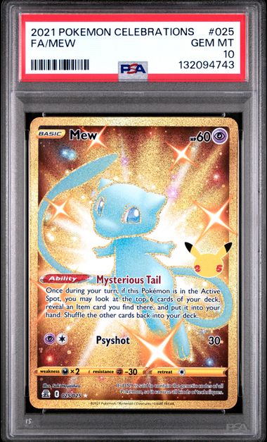 Mew 025/025 Celebrations Full Art PSA 10 132094743