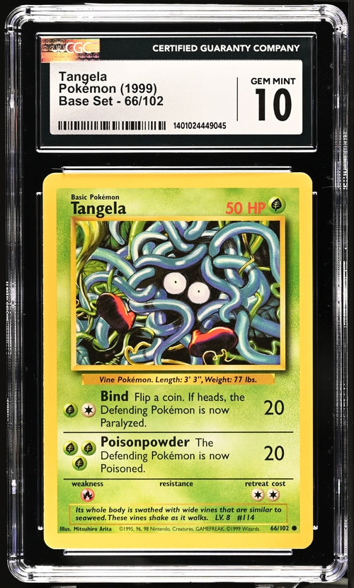 Tangela  66/102 Base Set Unlimited CGC 10 1401024449045
