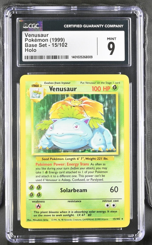 Venusaur - Holo 15/102 Base Set CGC 9 1401025268009