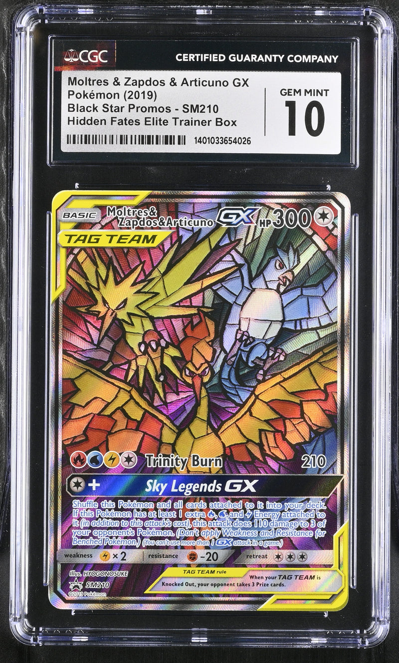 Moltres & Zapdos & Articuno GX SM210 Black Star Promo CGC 10 1401033654026