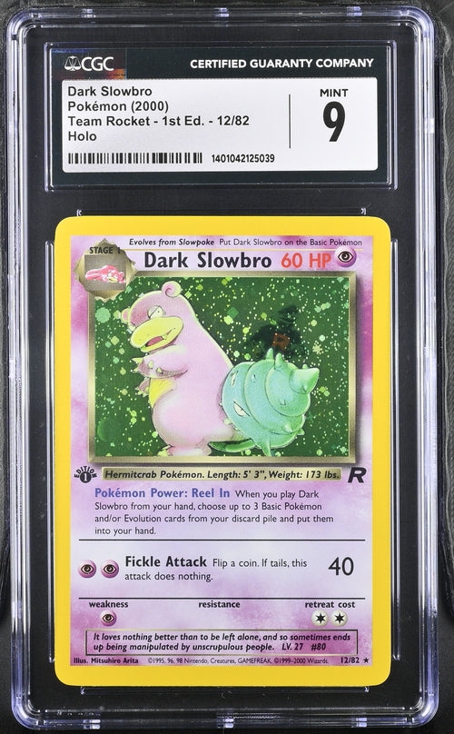 Dark Slowbro - Holo 12/82 Team Rocket 1st Edition CGC 9 1401042125039