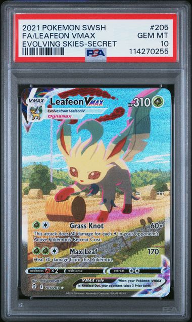 Leafeon VMAX 205/203 Evolving Skies PSA 10 114270255
