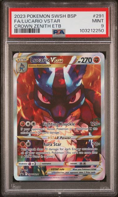 Lucario VTSAR SWSH291 Black Star Promo PSA 9 103212250