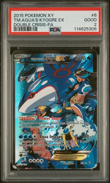 Team Aqua's Kyogre EX 6/34 Double Crisis PSA 2 114625306
