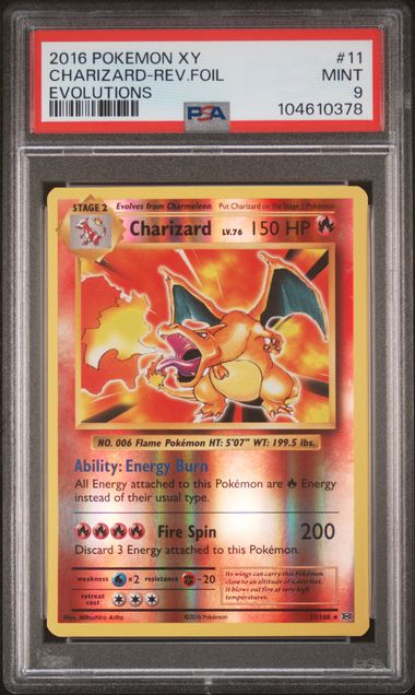 Charizard 11/108 XY Evolutions Reverse Holo PSA 9 104610378