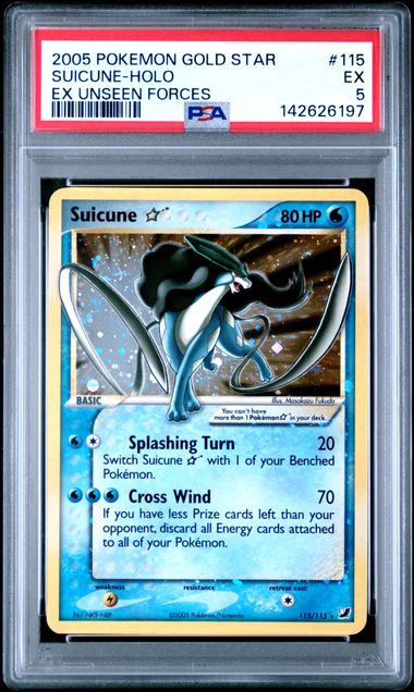 Suicune Gold Star 115/115 EX Unseen Forces PSA 5 142626197
