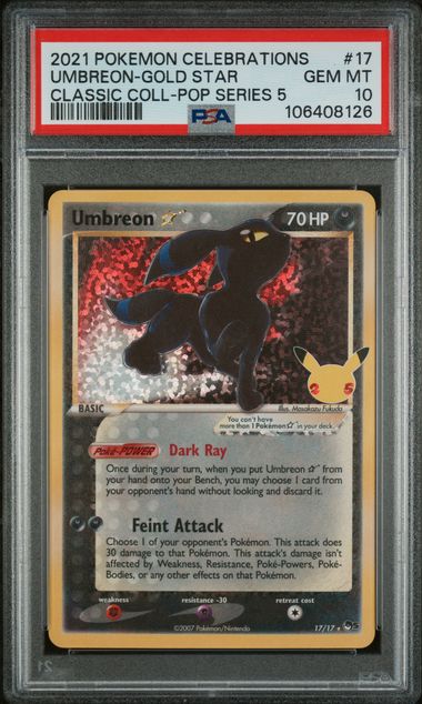 Umbreon Gold Star 17/17 Celebrations PSA 10 106408126