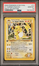 Lt. Surge's Raichu - Holo 11/132 Gym Challenge 1st Edition PSA 10 76016232
