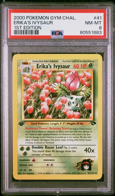 Erika's Ivysaur 41/132 Gym Challenge 1st Edition PSA 8 80551883
