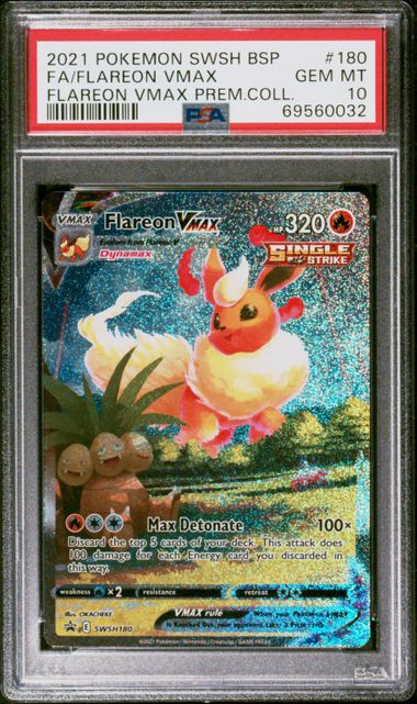 Flareon VMAX SWSH180  Black Star Premium Collection Promo PSA 10 69560032