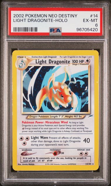 Light Dragonite 14/105 Neo Destiny PSA 6 96705420