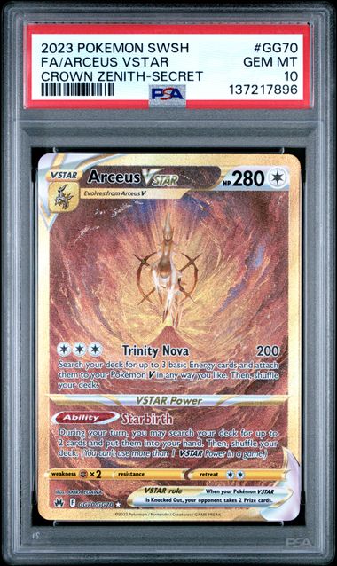 Arceus VSTAR GG70/GG70 Crown Zenith PSA 10 137217896
