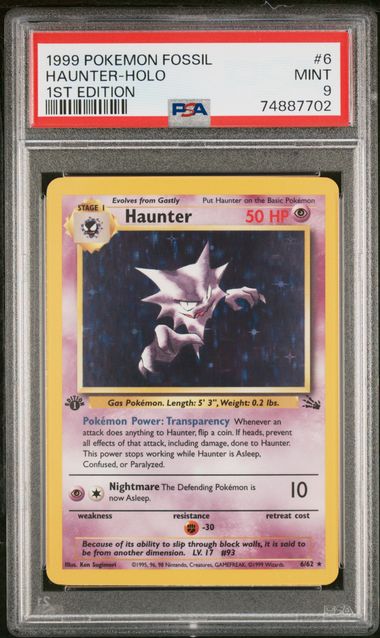 Haunter 6 Fossil 1st Edition Holo PSA 9 74887702