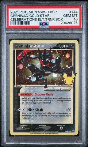 Greninja Gold Star SWSH144 Celebrations Classic Collection PSA 10 120626026