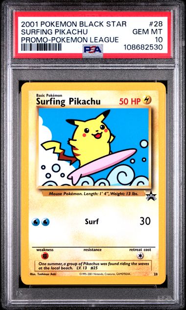 Surfing Pikachu (28) WOTC Promo PSA 10 108682530