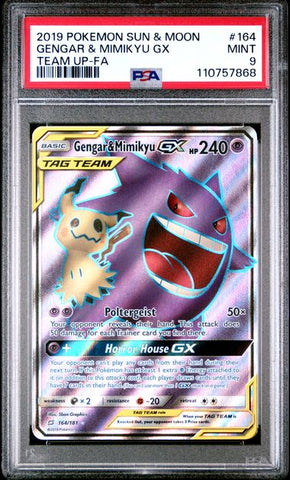 Gengar & Mimikyu GX 164/181 Sun & Moon Full Art PSA 9 110757868