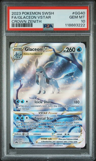 Glaceon VSTAR GG40/GG70 Crown Zenith PSA 10 118883222