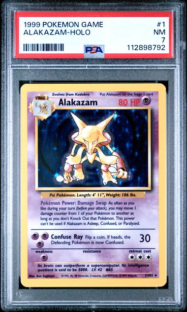 Alakazam - Holo 1/102 Base Set PSA 7 112898792