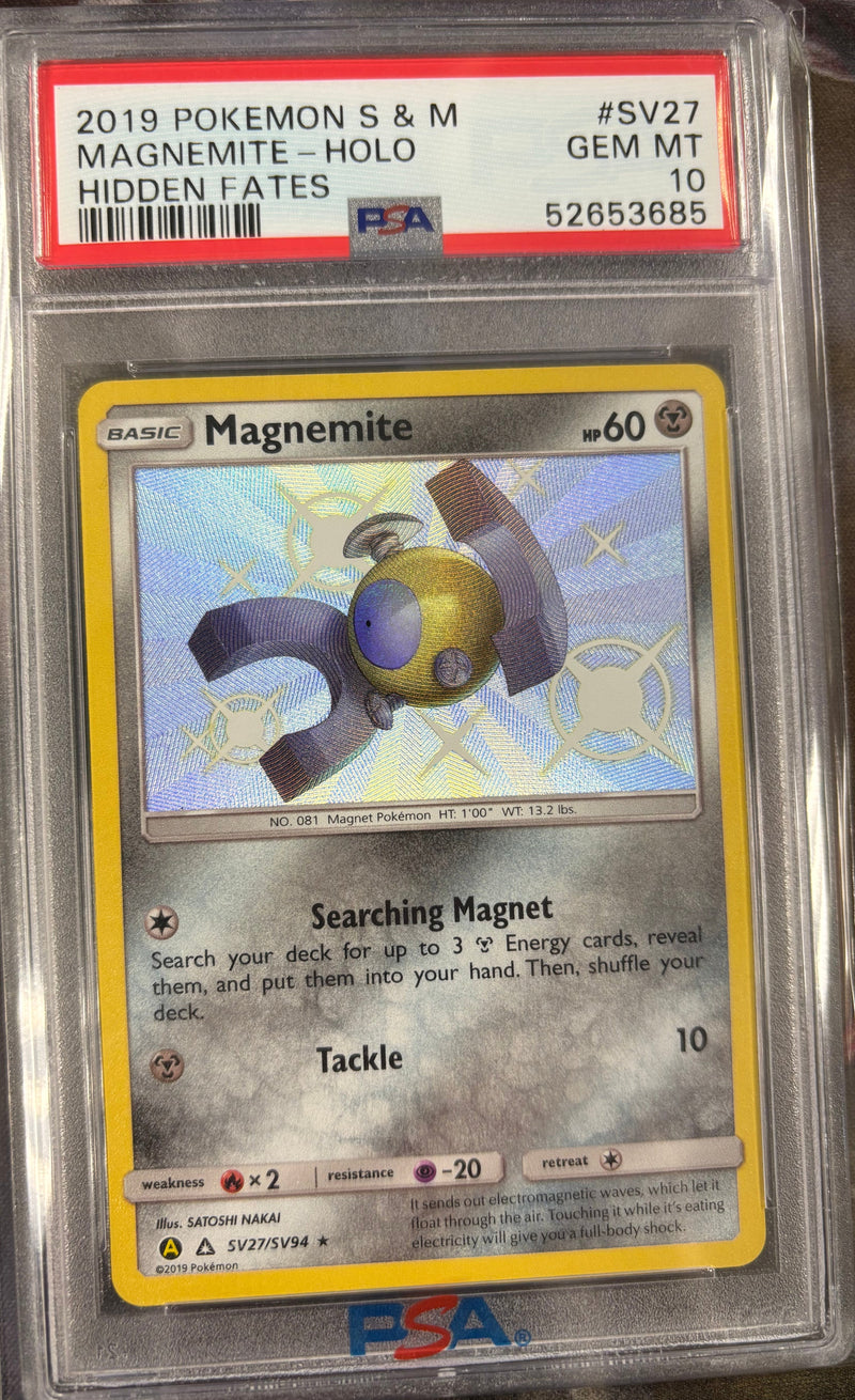 Magnemite SV27/SV94 Hidden Fates PSA 10 52653685