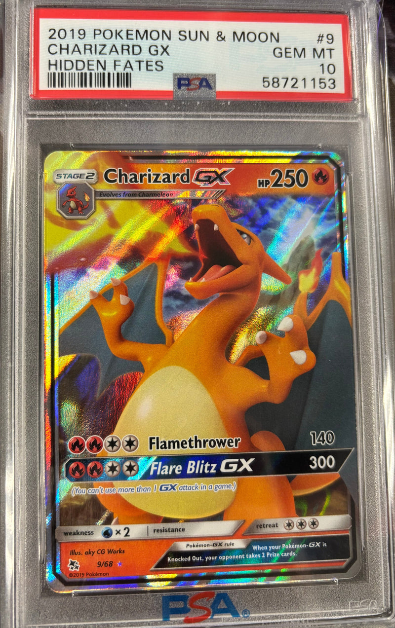 Charizard GX 9/68 Hidden Fates PSA 10 58721153