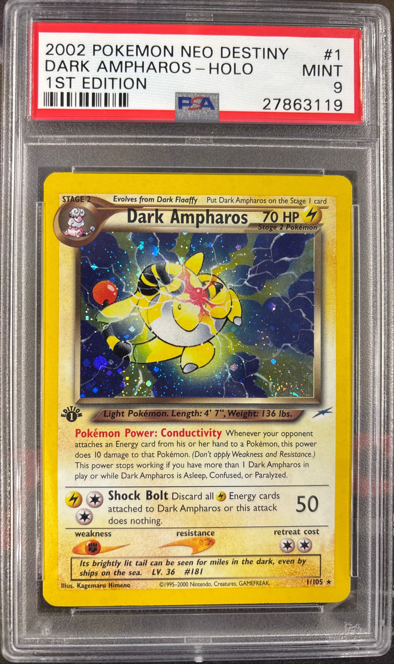 Dark Ampharos 1/105 Neo Destiny 1st Edition PSA 9 27863119