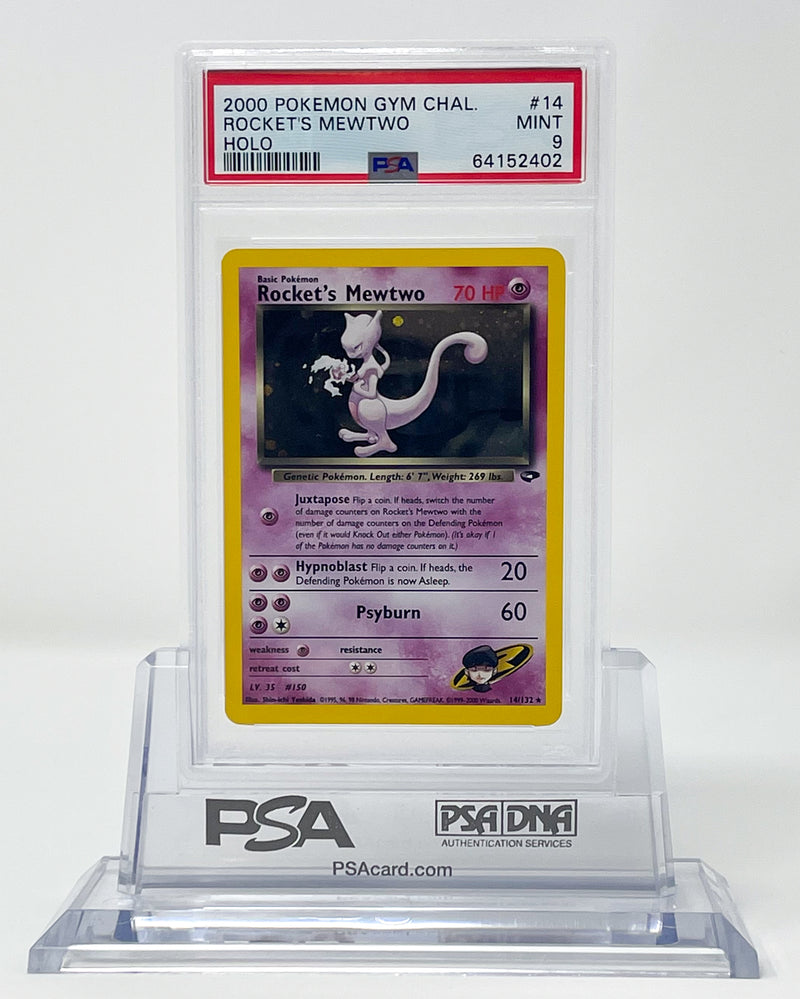 Rocket's Mewtwo 14/132 Gym Challenge PSA 9 64152402