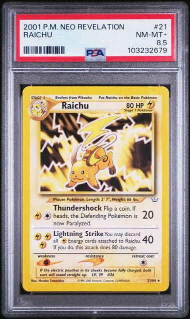 Raichu 21/64 Neo Revelation PSA 8.5 103232679