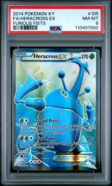 Heracross EX 105/111 Furious Fists PSA 8 110497600