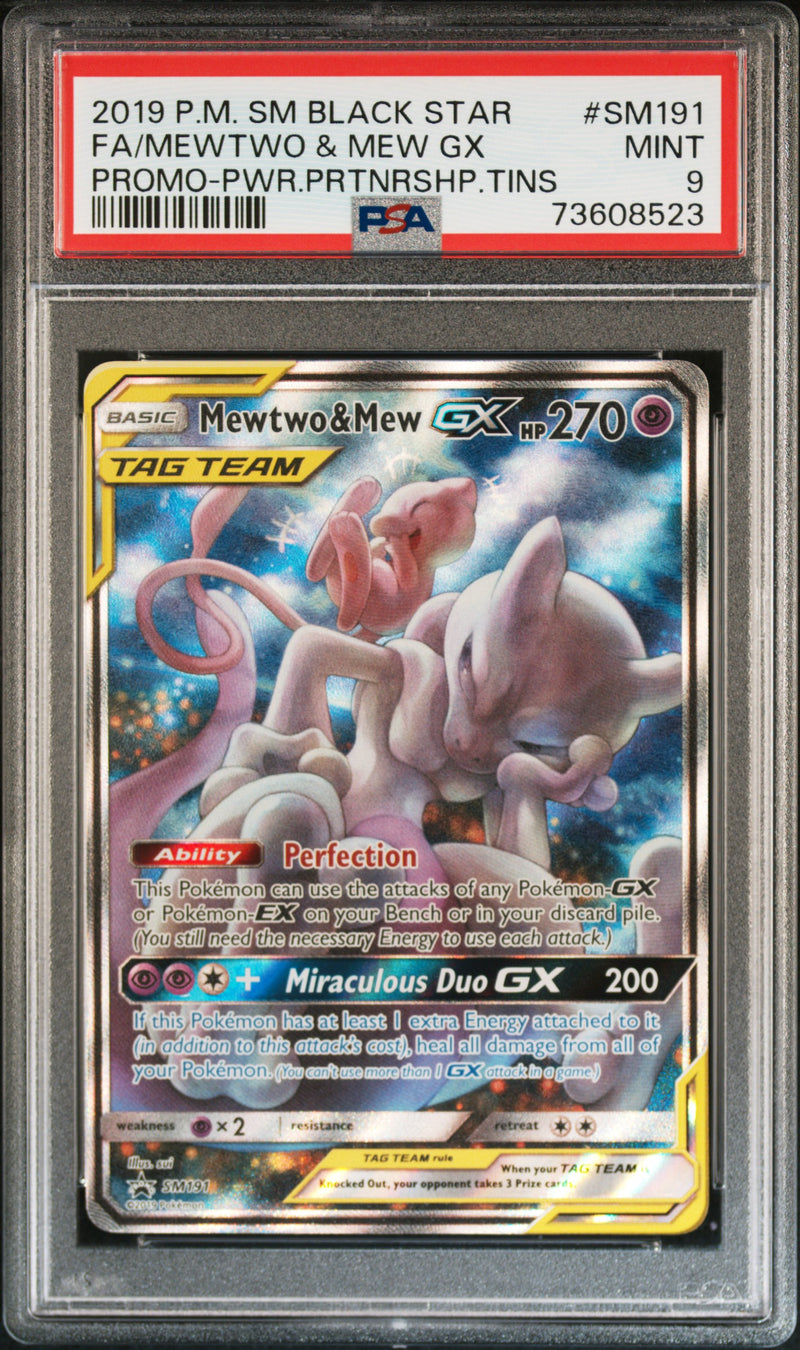 Mewtwo & Mew SM191 Sun & Moon Promo PSA 9 73608523