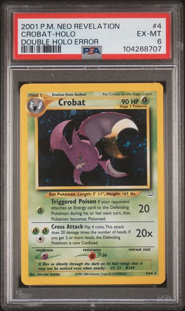 Crobat 4/64 (Double Holo Error) Neo Revelation Unlimited PSA 6 104268707