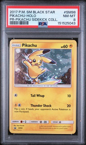 Pikachu SM98 Black Star Promo PSA 8 151525043