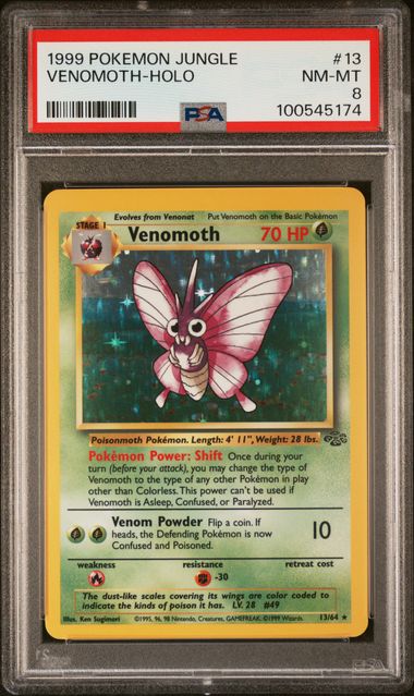 Venomoth 13/64 Jungle Unlimited PSA 8 100545174