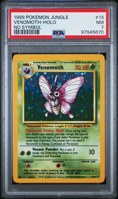 Venomoth (No Symbols) 13/64 Jungle PSA 7 97945670