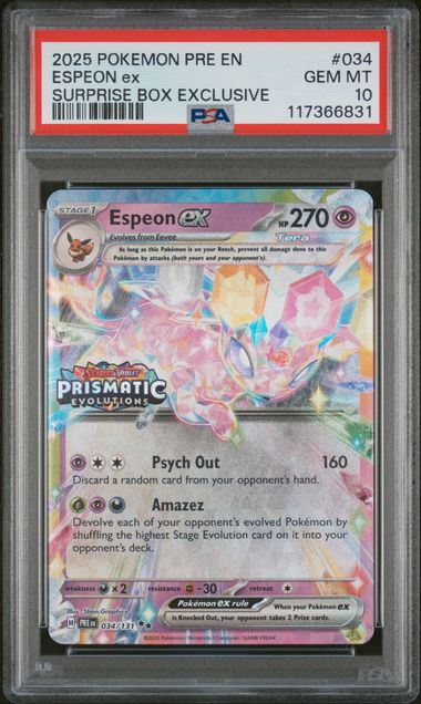 Espeon ex (Stamped) 034/131 Prismatic Evolutions PSA 10 117366831