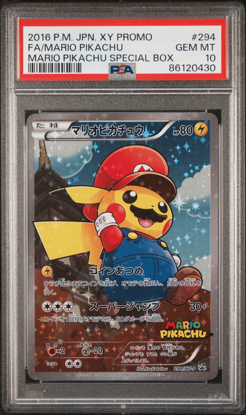 Mario Pikachu 294/XY-P JAPANESE PSA 10 86120430