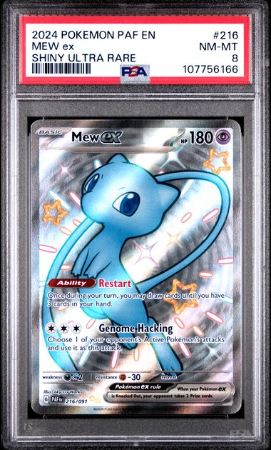 Mew ex 216/091 Paldean Fates PSA 8 107756166