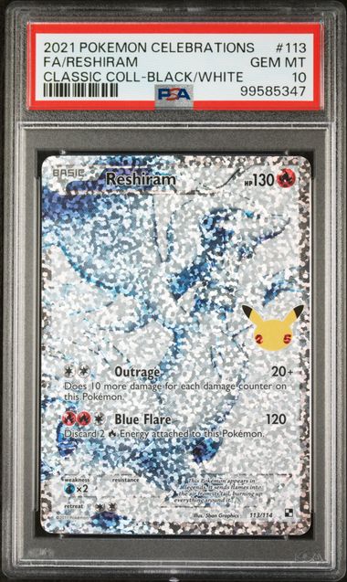 Reshiram 113 Celebrations Classic Collection Full Art PSA 10 99585347