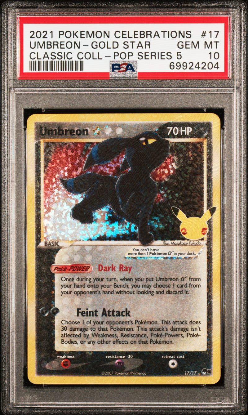 Umbreon Star 17/17 Classic Collection PSA 10 68649855