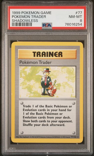 Pokemon Trader 77/102 Base Set Shadowless PSA 8 76016254