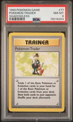 Pokemon Trader 77/102 Base Set Shadowless PSA 8 76016254