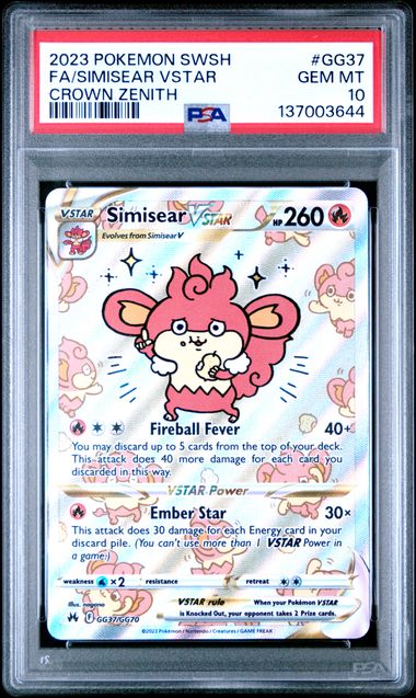 Simisear VSTAR GG37/GG70 Crown Zenith PSA 10 137003644