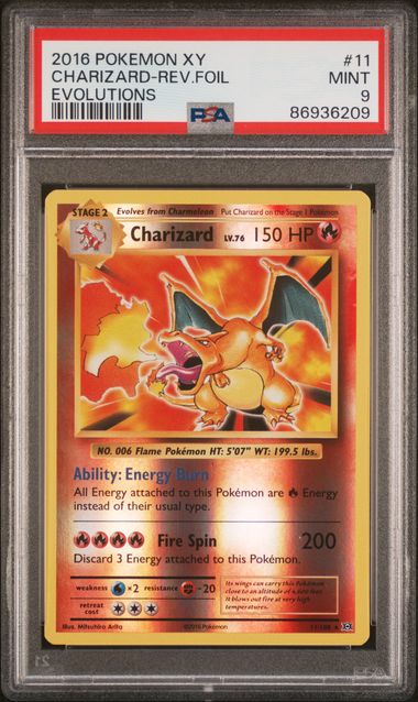 Charizard 11/108 XY Evolutions PSA 9 65177532