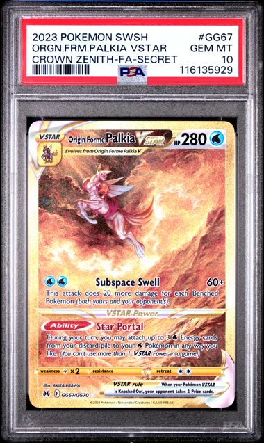 Origin Forme Palkia VSTAR GG67/GG70 Crown Zenith PSA 10 116135929
