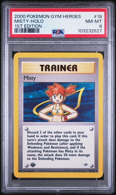 Misty- Holo 18/132 Gym Heroes 1st Edition PSA 8 103232627