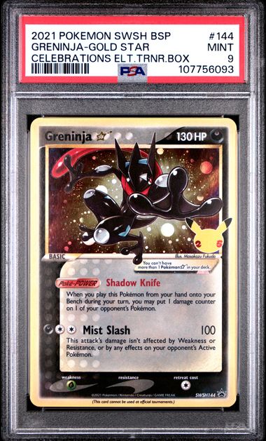 Greninja - Gold Star SWSH144 Celebrations Black Star Promo PSA 9 107756093